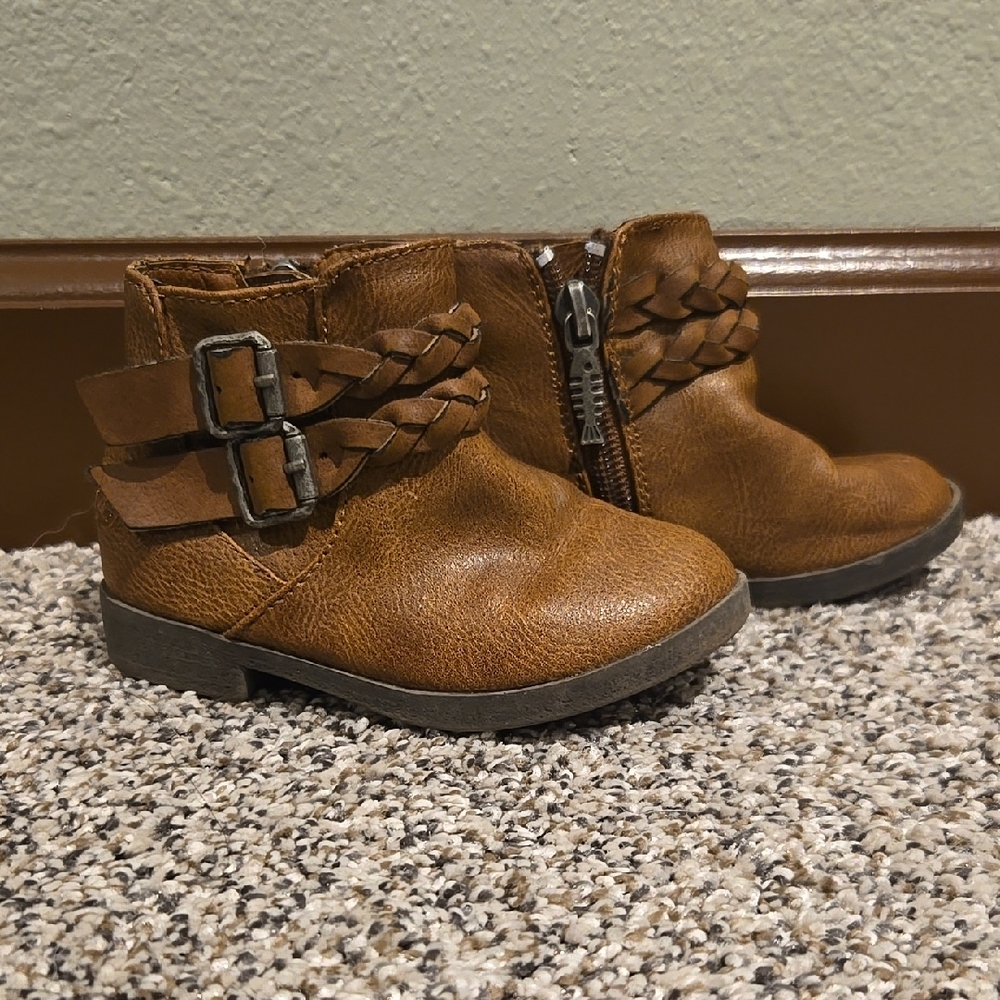 Blowfish Tan Kids Boots with Braided Straps